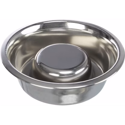 Hundeskål Slow Feed Rustfritt Stål 0,6l Ø17cm