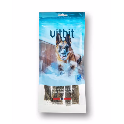 Vitbit Tornadogs Large M/Torsk 100g