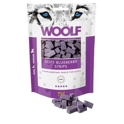 Woolf soft blueberry strips 100g