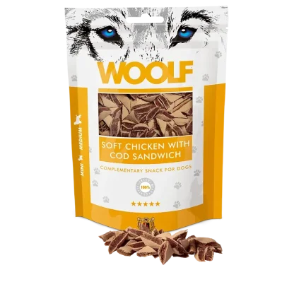 Woolf soft chicken with cod sandwich 100g