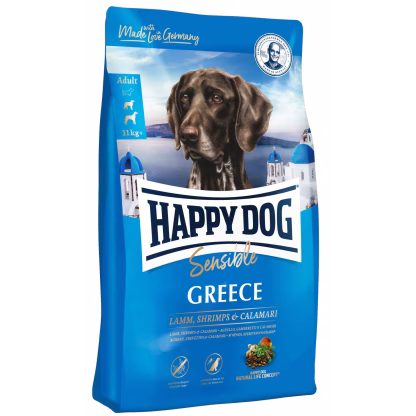 Happy Dog Sensible Greece 11Kg M/Lam, Reker og Calamari