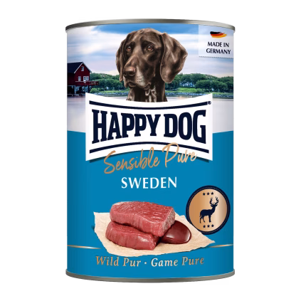 Happy Dog Boksemat Sensible Pure Sweden M/Vilt 400g