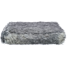 Hundepute Yelina Sort/Grå 70x55cm Langhåret Plysj